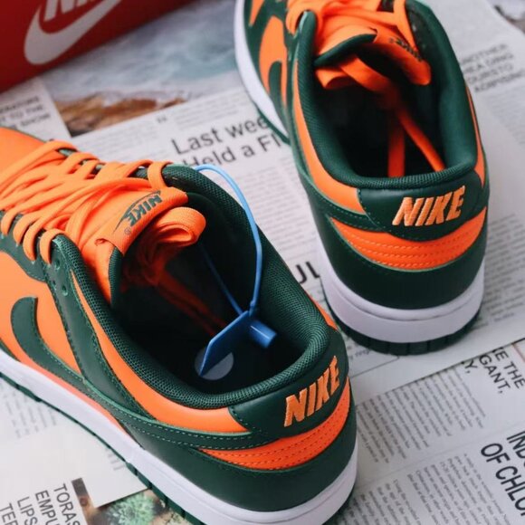 New Nike Dunk Green and Orange Women's Sports Shoes - Picture 4 of 6